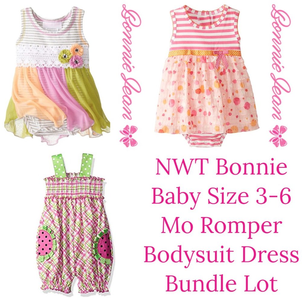 Bonnie Baby Romper Dress Summer Outfits Clothes Lot size 3-6 Mo NWT